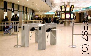 tornello inox con bracci a caduta ingresso eventi