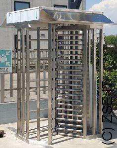 Tornello a tutta altezza singolo inox con tettoia