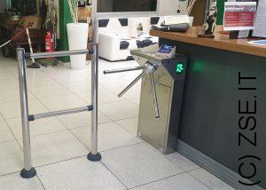 tornello inox ingresso palestra con lettore rfid